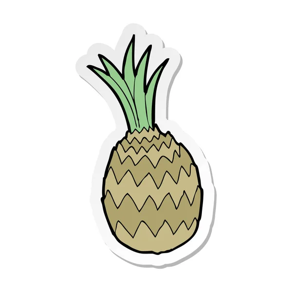 Pegatina de una piña de dibujos animados — Archivo Imágenes Vectoriales