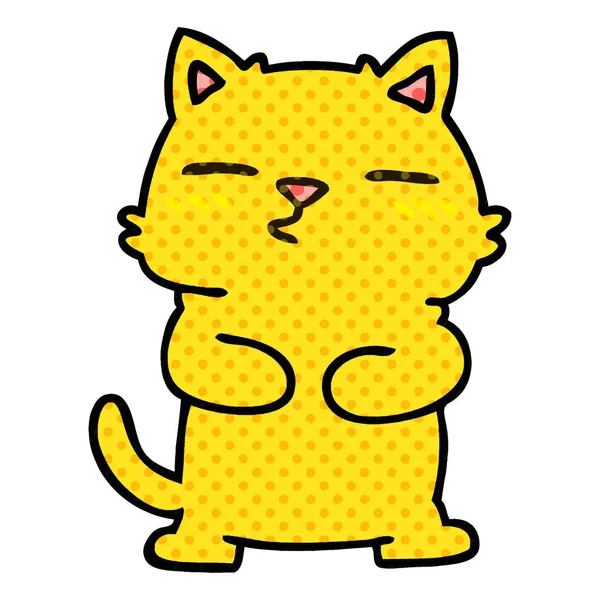 Βιβλίο Κόμικ Στυλ Ιδιόμορφη Γελοιογραφία Γάτα — Διανυσματικό Αρχείο