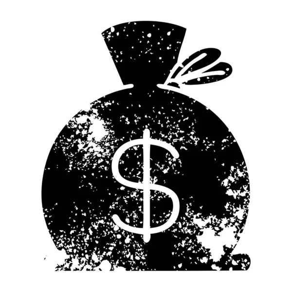 Détresse symbole sac d'argent — Image vectorielle