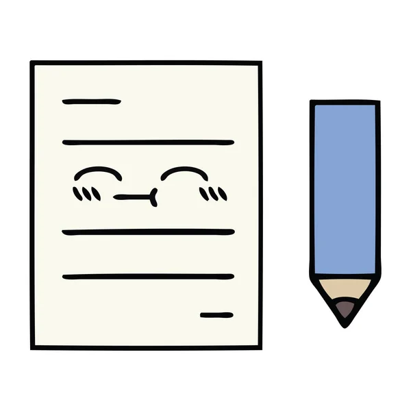Roztomilý kreslený test papíru — Stockový vektor