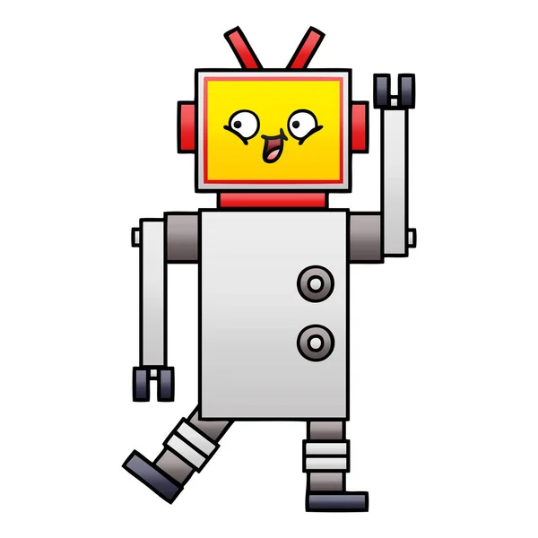 Gradiente sombreado robot de dibujos animados — Vector de stock