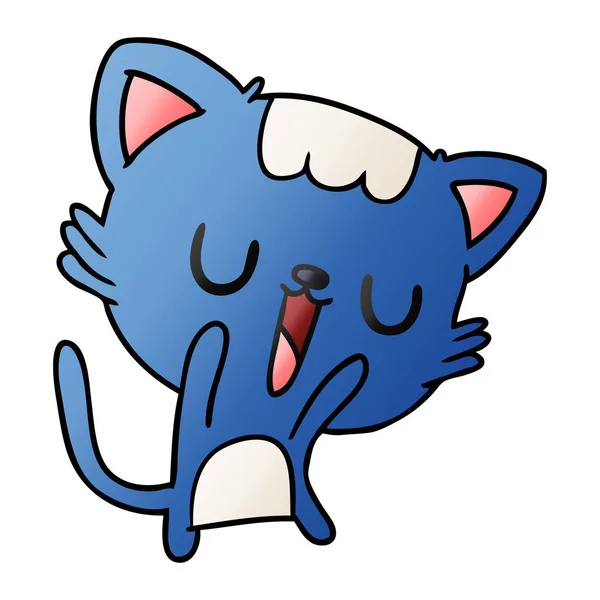Градиентный мультфильм о милой кошке кавайи — стоковый вектор