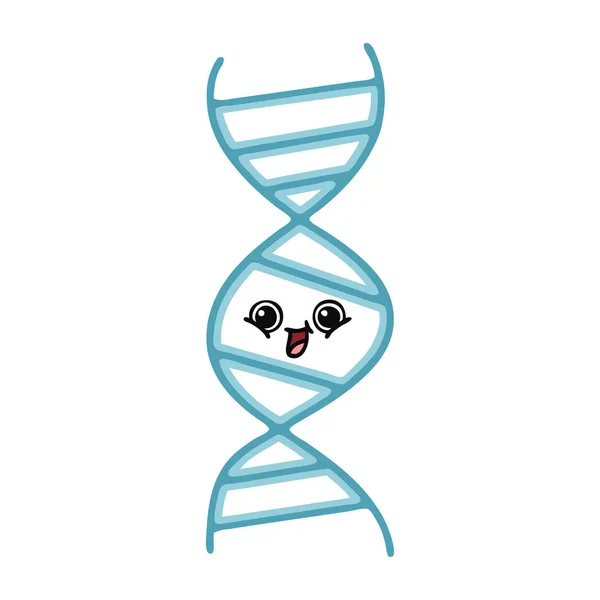 Egale Kleur Retro Cartoon Van Een Bundel Van Dna — Stockvector