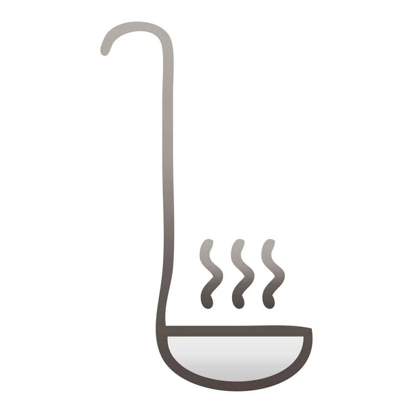 Dégradé ombre dessin animé cuisine louche — Image vectorielle