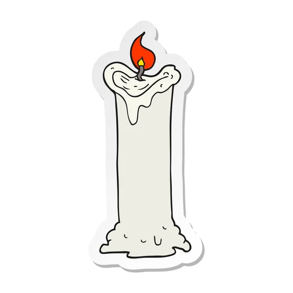 Adesivo di una candela spettrale cartone animato — Vettoriale Stock