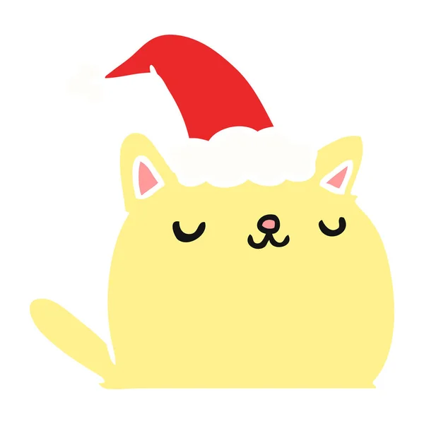 Kerst cartoon van kawaii kat — Stockvector