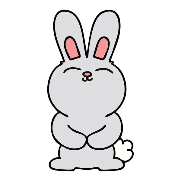 Ekscentryczne ręcznie rysowane kreskówka królik — Wektor stockowy