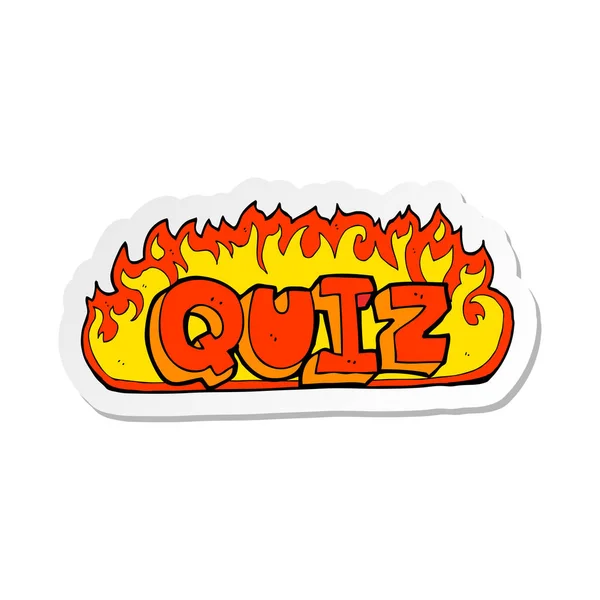 Sticker of a quiz sign cartoon — Stock Vector