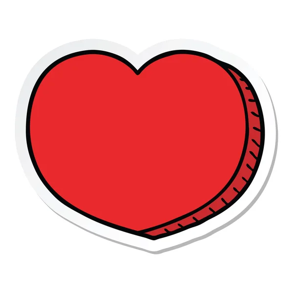 Klistermärke av en tecknad kärlek hjärta — Stock vektor
