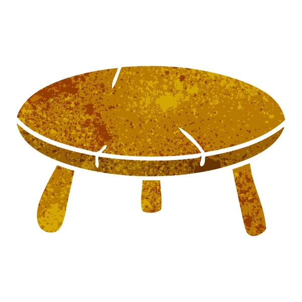 Retro cartoon doodle of a wooden stool — Stock Vector