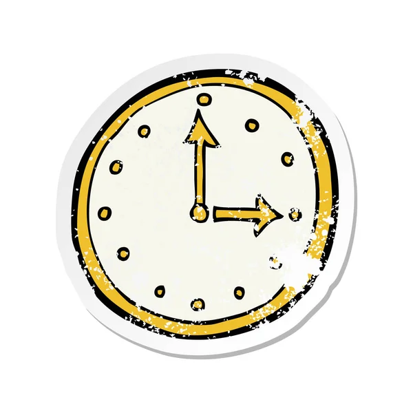 Autocollant Détresse Rétro Symbole Horloge Dessin Animé — Image vectorielle