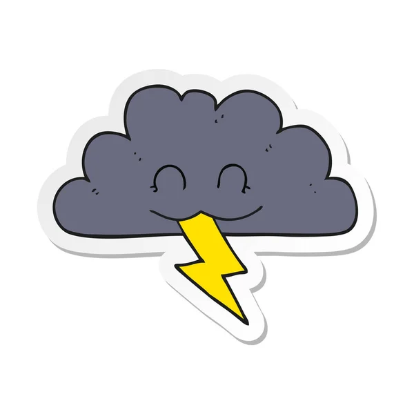 Pegatina de una nube de tormenta de dibujos animados — Archivo Imágenes Vectoriales