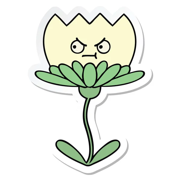 Sticker van een leuke cartoon bloem — Stockvector