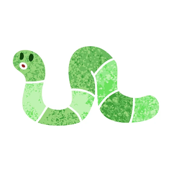Eccentrico retro illustrazione stile cartone animato serpente — Vettoriale Stock