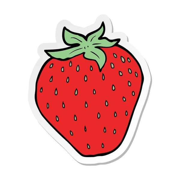 Sticker of a cartoon strawberry — Stock Vector