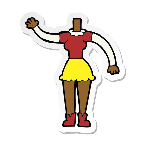 Autocollant d'un corps féminin dessin animé — Image vectorielle
