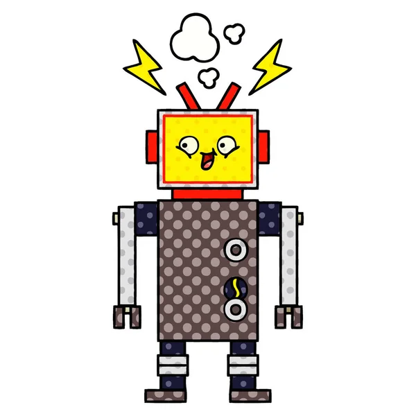 Robot de dibujos animados estilo cómic — Archivo Imágenes Vectoriales