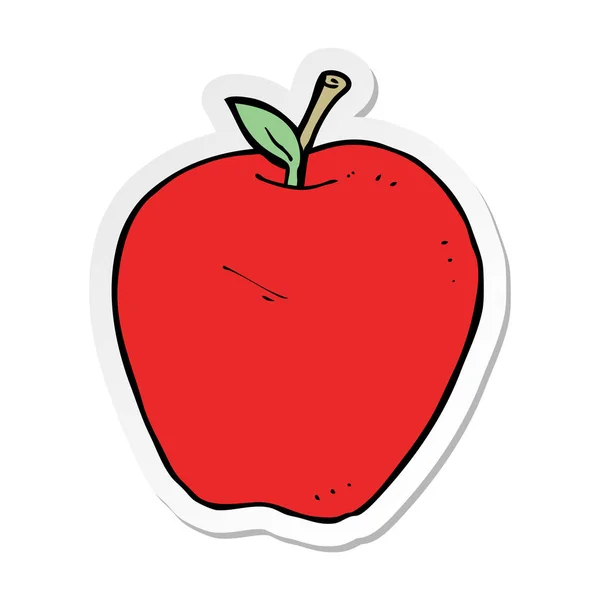 Sticker van een cartoon-appel — Stockvector