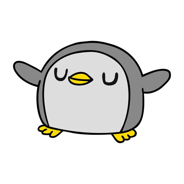 Cartoon kawaii av en söt pingvin — Stock vektor