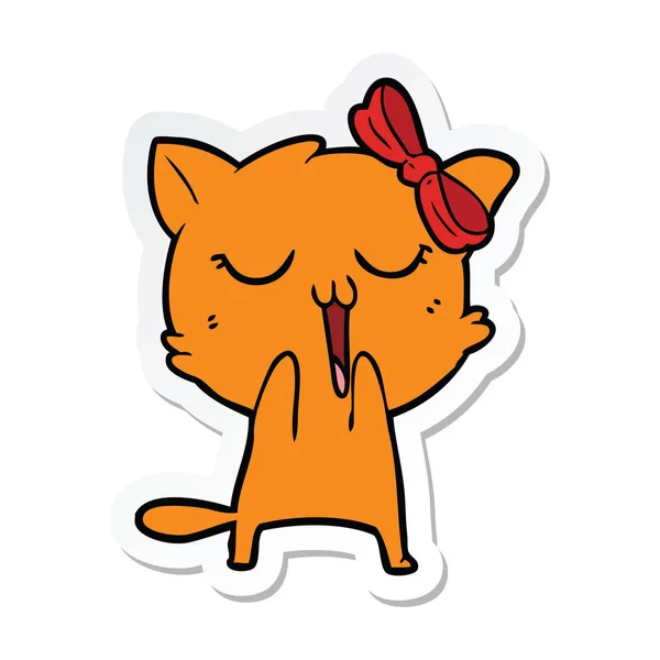 Sticker Van Een Cartoon Kat — Stockvector