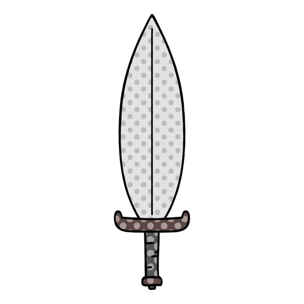 Gribouille de dessin animé d'un couteau à feuilles magiques — Image vectorielle