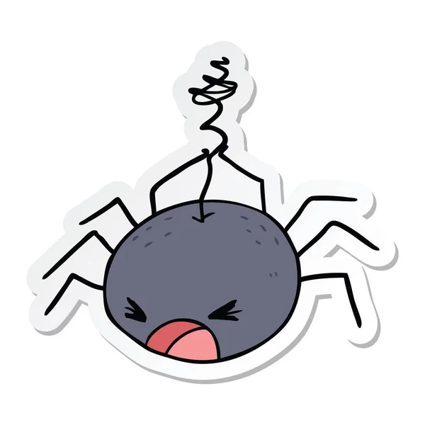 Pegatina de una araña de dibujos animados — Archivo Imágenes Vectoriales