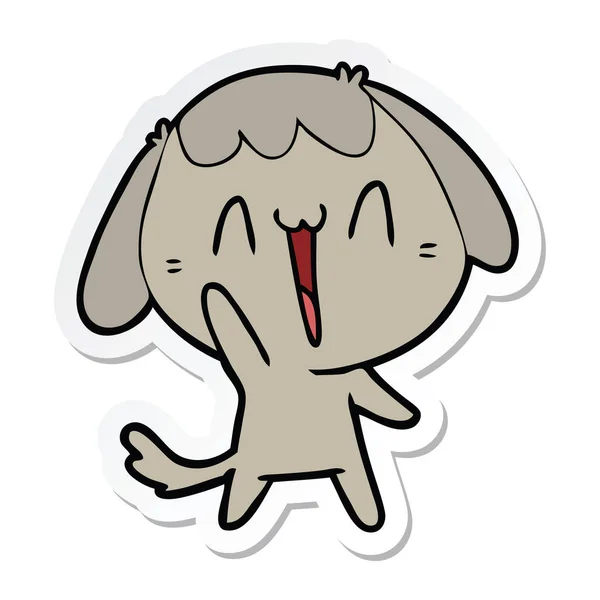 Sticker van de hond van een leuke cartoon — Stockvector