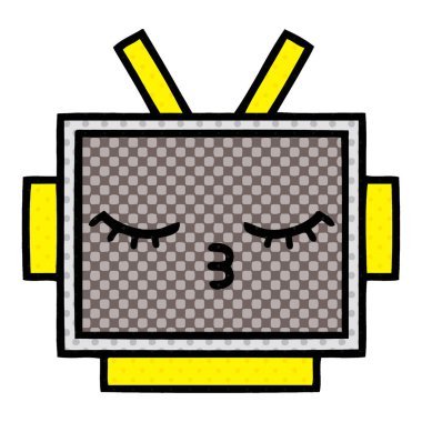 çizgi roman tarzı çizgi film robot baş