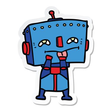 bir çizgi film robot Sticker