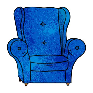 eski bir koltuk dokulu karikatür doodle 