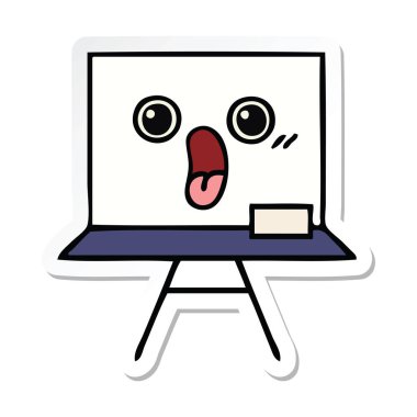 etiket bir sevimli çizgi beyaz tahta