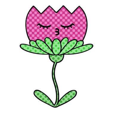 çizgi roman tarzı karikatür bir çiçek