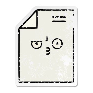 sevimli çizgi kağıdın sıkıntılı etiket 