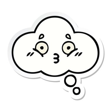 sevimli çizgi düşünce balonu etiket