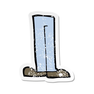 bir çizgi film bacak Retro sıkıntılı etiket