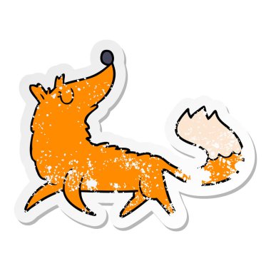 bir çizgi film tilki, sıkıntılı etiket