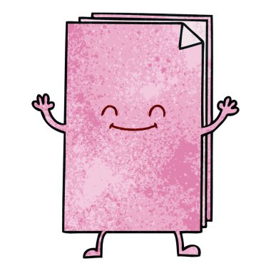 ilginç el kağıt yığını çizilmiş karikatür mutlu