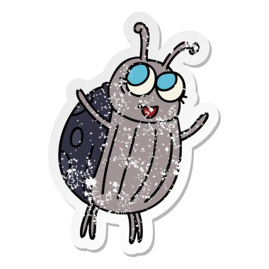 ilginç bir el sıkıntılı etiket karikatür mutlu hata çizilmiş