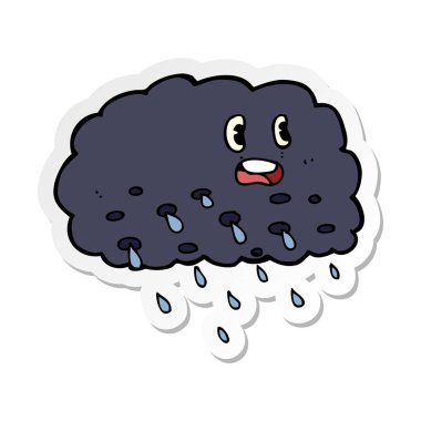 bir çizgi film yağmur bulutu etiket