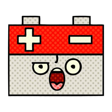 çizgi roman tarzı karikatür bir akü