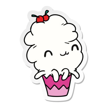 etiket karikatür kawaii ahtapot kek