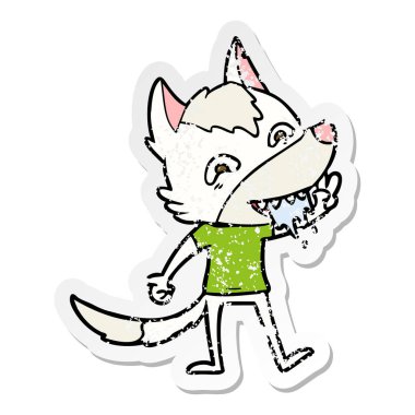 bir çizgi film aç kurt sıkıntılı etiket