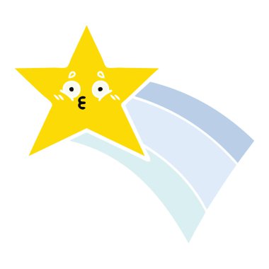 düz renk retro çizgi film çekim rainbow yıldız