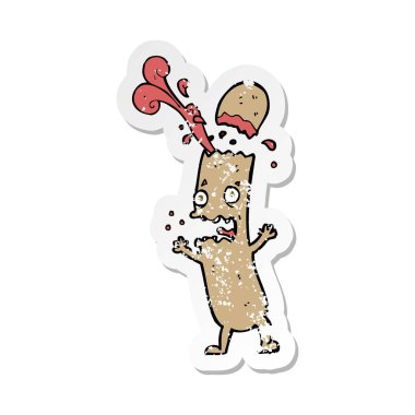 Retro etiket sosis pişmiş gibi bir karikatür sıkıntılı