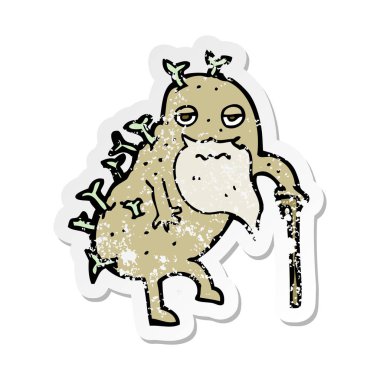 çizgi film eski patatesin Retro sıkıntılı etiket