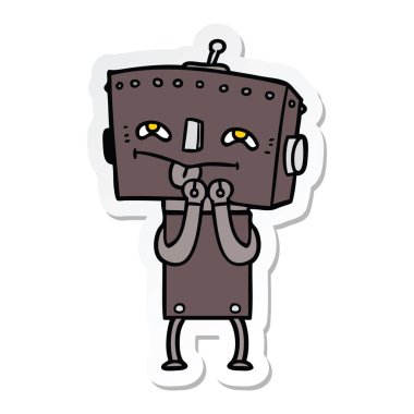bir çizgi film robot Sticker