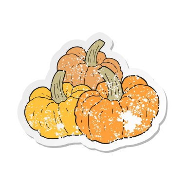 Retro etiket bir karikatür kabak sıkıntılı