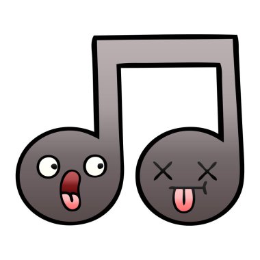 Degrade gölgeli çizgi film müzik notası