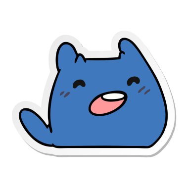 serbest el çekilmiş etiket karikatür in kawaii uzaylı evde beslenen hayvan