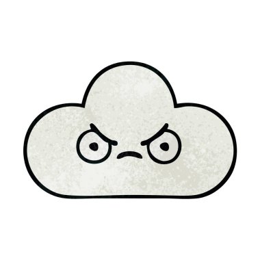 Retro grunge doku çizgi film beyaz bulut